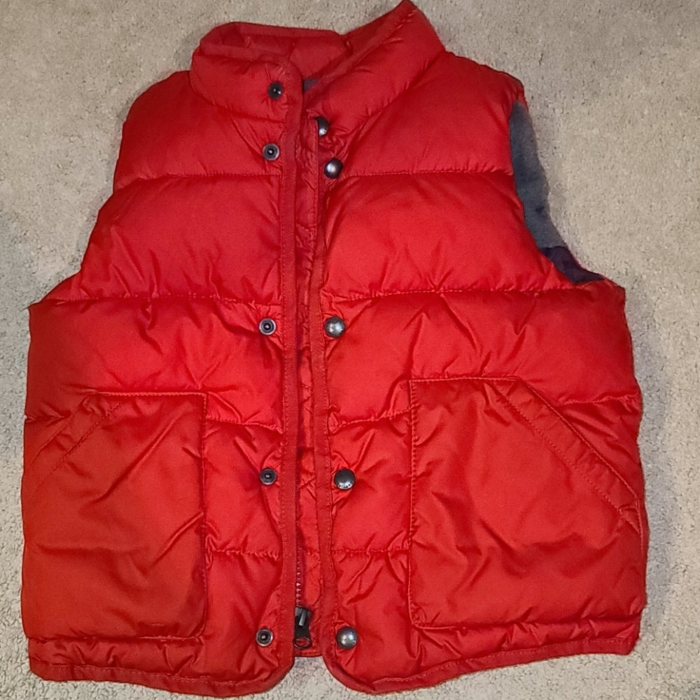 Baby GAP Toddler Boys Red Fleece Lined Puffer Vest Size 5 Years Snap And Zip
